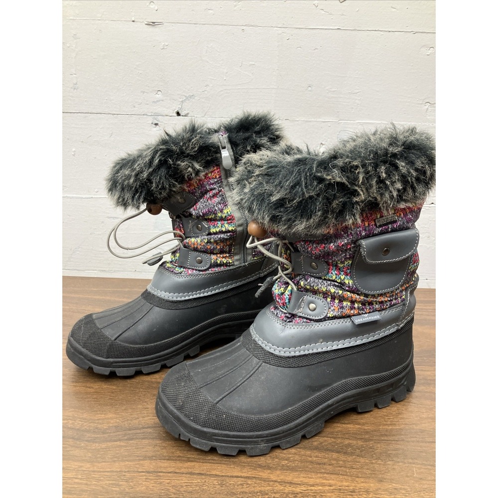 DreamPairs Duck Boots Winter Snow Boots Colorful zip Up Youth 4